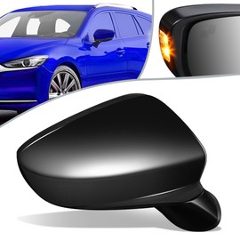 OE Style Passenger Right Side Mirror Manual Folding Power Adjust Heated Glass Turn Signal Blind Spot Detection Compatible with Mazda 6 14-16, Paint to Match, MA1321188