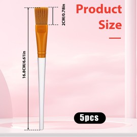 JJUNW 5 Pcs Facial Mask Brush, Face Mask Applicator, Soft Facial Application Brush with Clear Plastic Handle, Makeup Brushes Cosmetic Tools for Women Girls Mud Clay Mask Makeup Peel (Yellow)