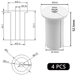 4 Piece Wall Feedthrough for Starlink Cable Management Set, Wall Feedthrough Cable, Wall Feedthrough for Cable for 1 Inch Wall Hole for Starlink Cable Router and Ethernet Adapter (White)
