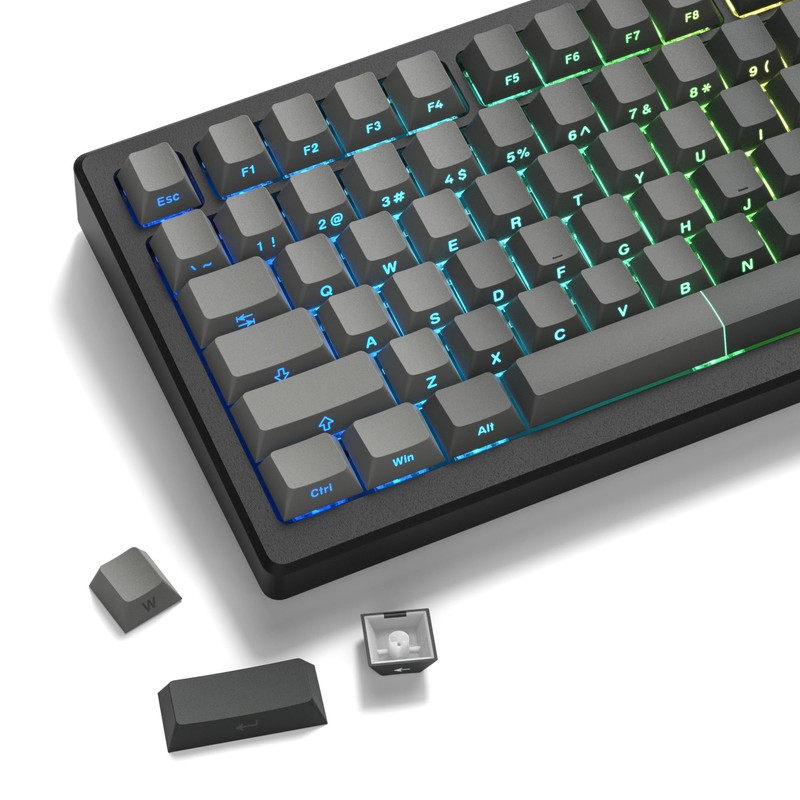 dagaladoo PBT keycap,Shine Through keycap 75 percen,Double Shot Key caps,Cherry