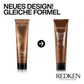 Redken Leave-In Hair Cream for Dry and Broken Hair, Invigorates and Hydrates, with Aloe Vera, All Soft Mega Hydramelt, 1 x 150 ml