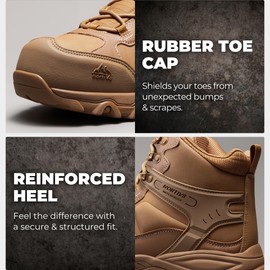 NORTIV 8 Waterproof Steel Toe Boots for Men Slip Resistant Safety Industrial Boots Paladin-Steel,Size 10.5,Coyote