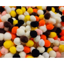Conso 250 pcs Bulk 5/16" Inch 8mm Assorted Craft Pom Poms Acrylic VTG Conso Made USA