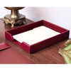 Dacasso Burgundy Bonded Leather Luxury Letter Tray Holder & Paper