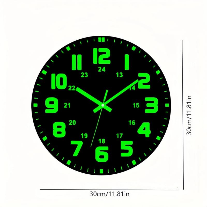 RIUKASIN Vinyl Record Luminous Clock, 12 inch Silent Non Ticking