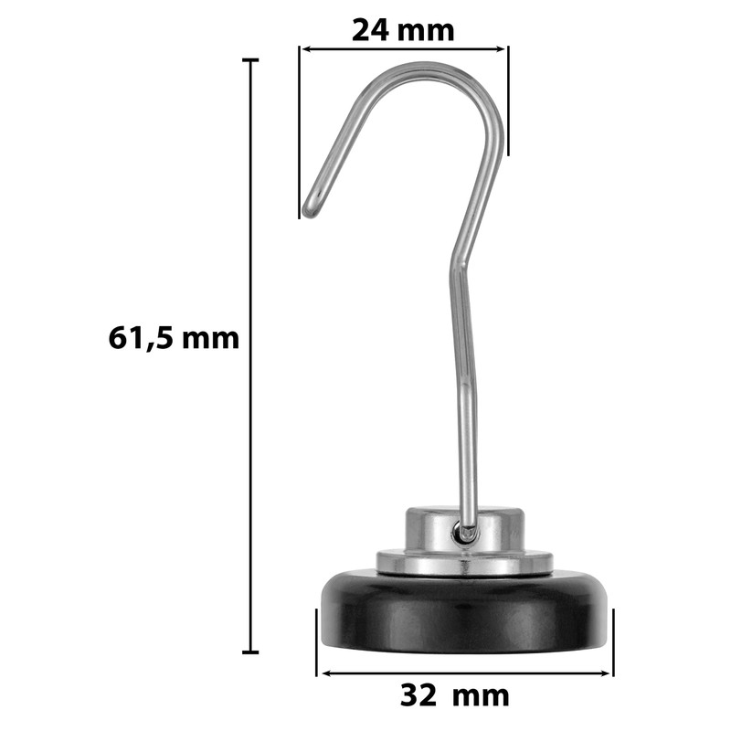 POPPSTAR 4 Pieces Magnet Hook Extra Strong Rotatable (Clamping Force
