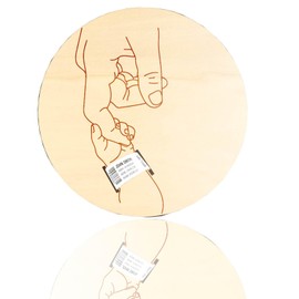 Keepsake Wooden for Baby Birth, Hospital Bracelet, Newborn Wooden Welcome Sign, Birth Band Holder, Bracelet Holder (Small Hands Hold Large Hands)