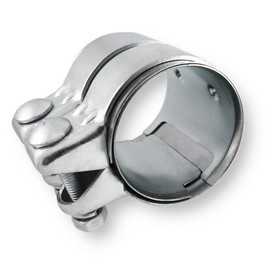 Exhaust Clamp, Pipe Connector, Double Clamp, Exhaust System (Galvanised Steel, Diameter 50 mm, Length: 90 mm)