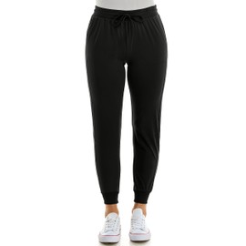 Zac & Rachel Women's Pull On Jogger Pant with Tie Front and Side Pockets, Black, X-Large