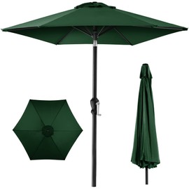 Best Choice Products 10ft Outdoor Steel Polyester Market Patio Umbrella w/Crank, Easy Push Button, Tilt, Table Compatible - Green