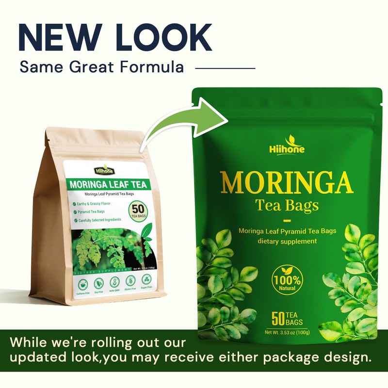 Moringa Leaf Tea - Caffeine Free, 50 Tea Bags