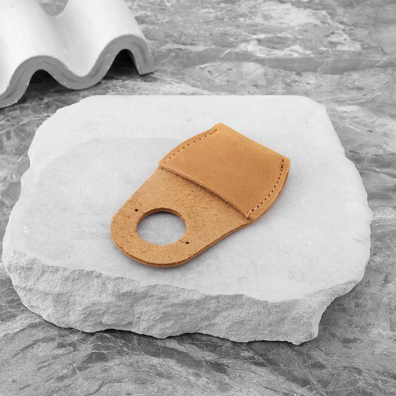 Briny River Leather Thumb Guards, 80 x 52 mm, Wood
