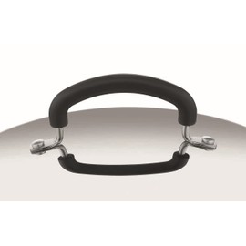 Lagostina Practical lid made of 18/10 stainless steel, grey and black, diameter 18 cm