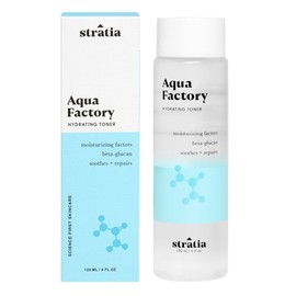 Stratia Aqua Factory Hydrating Toner with Beta Glucan, 7 Moisturizing Factors & Peptides for Barrier Repair, Nourishing Dry & Sensitive Skin, 4oz