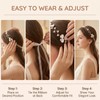 2 Pcs White Flowers Pearls Bridal Headband for Wedding