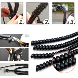 2 Pieces 100 cm Scooter Cable Protection Spiral Cable Tube Cable Spiral Cable Protection Hose Flexible Spiral Hose Cable Organisation E-Scooter Accessories Black