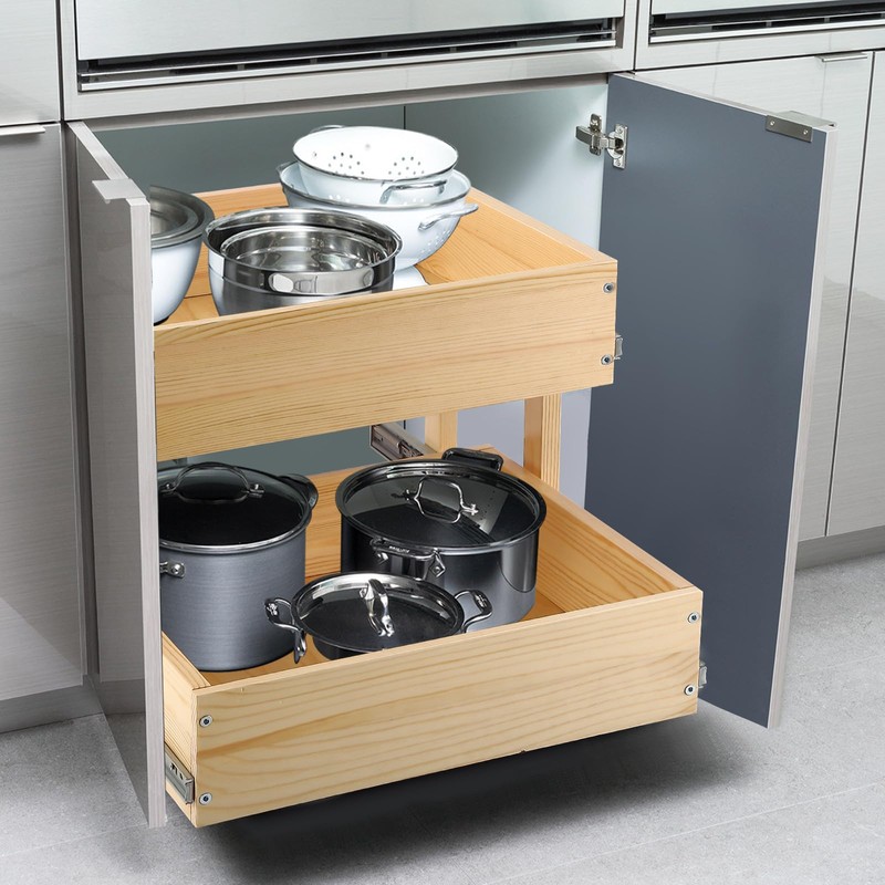 Mulush Pull Out Cabinet Organizer, 17''W×21''D×16''H Soft Close Slide Out