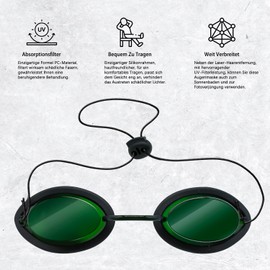 SEMNEANT IPL Safety Glasses 200-2000nm Unisex UV & LED Safety Glasses Adjustable Tanning Glasses for Solarias and Sunbathing on the Beach