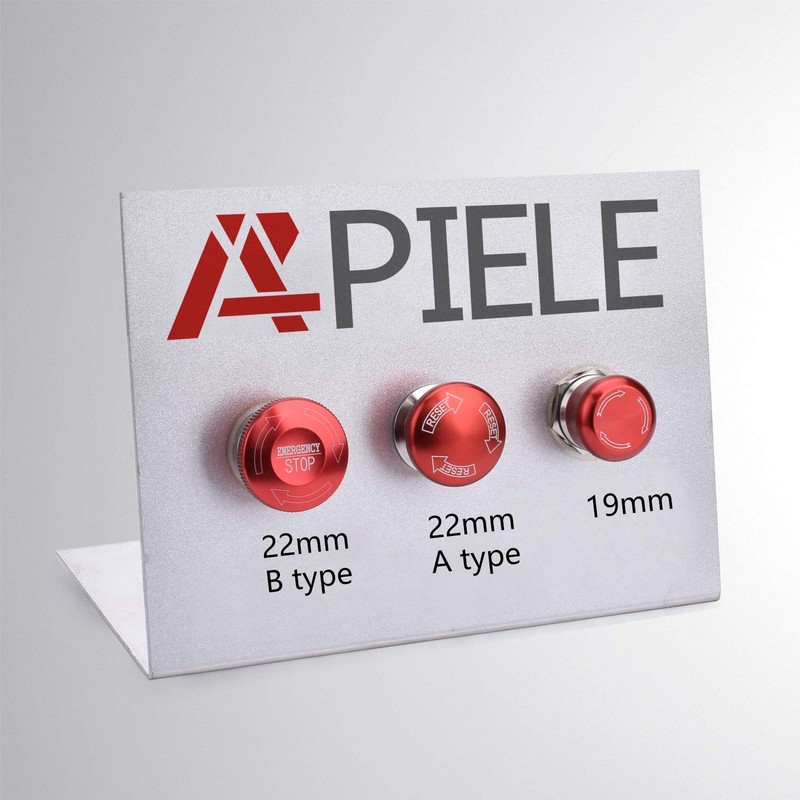 APIELE 22mm Metal Emergency Stop Push Button Switch Latching 12V-250V