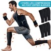 Threlaco 3 Pairs Calf Compression Sleeve with Zipper 20-30mmhg Leg