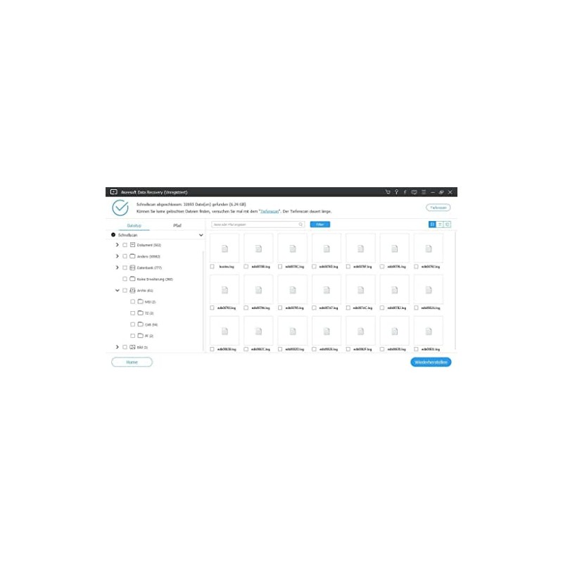 DataRecovery - Daten wiederherstellen am PC oder Notebook für Windows