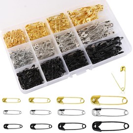 Naisfei 520-Pack Safety Pins Set - Assorted Colors and Sizes for Clothes, Art Craft, Sewing, Office, Home Use - Large Heavy Duty Pins