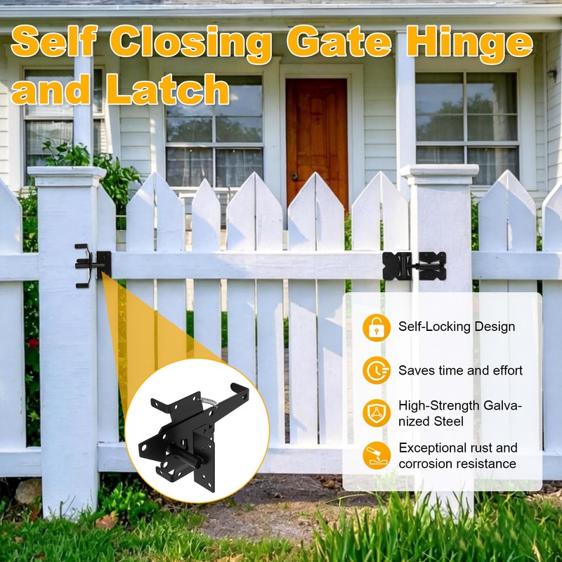 Stainless Steel Self Closing Gate Hinge and Latch, Heavy Duty