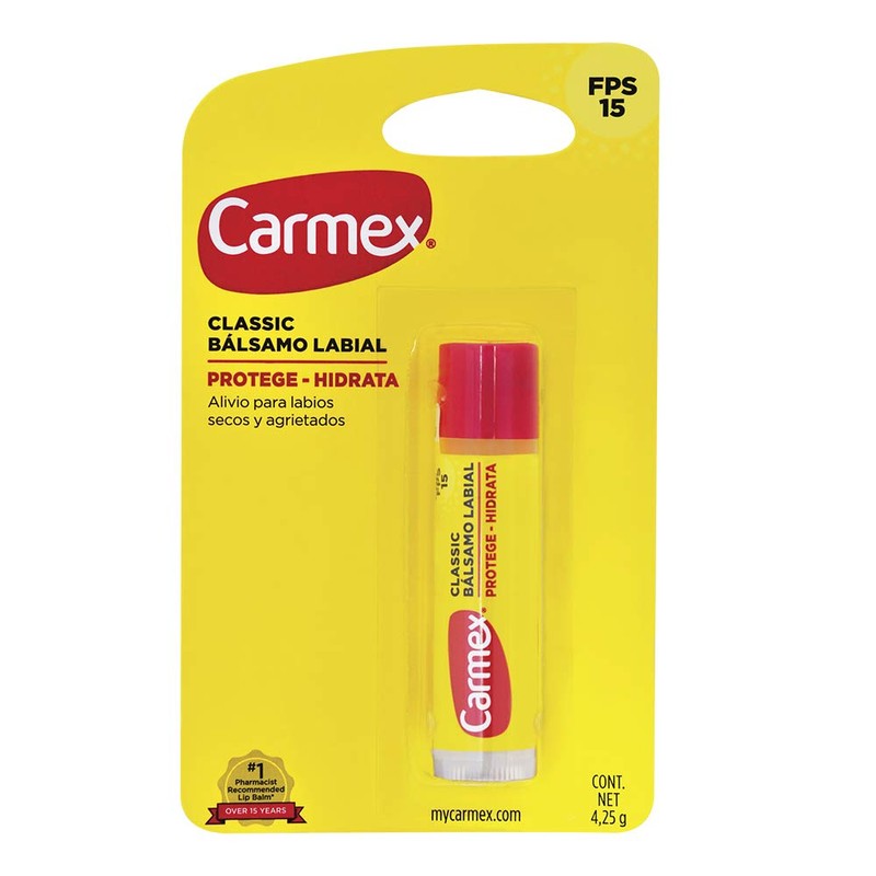 Carmex, Bálsamo Labial Hidratante Classic en Barra, para Labios secos