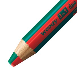 STABILO Multi-talented Pencil woody 3-in-1 duo - Single Pencil - Red/Dark Green
