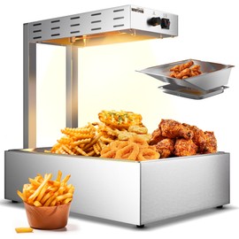 Wantjoin French Fry Warmer - 5L Fries Heat Lamp Commercial Food Warmer for Chips, Buffet, Churros, Restaurant and Catering Free-Standing