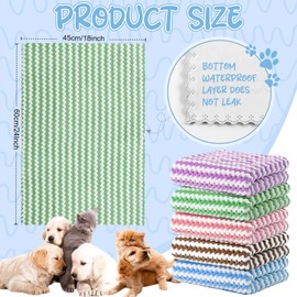 Hahafelt 5 Pcs Waterproof Guinea Pig Fleece Bedding Blankets Absorbent Guinea Pig Cage Liner Washable Small Animal Pee Pad Reusable Pet Blanket Wash Cloth Bedding Mat Pad (Multi Colors,18 x 24 Inch)
