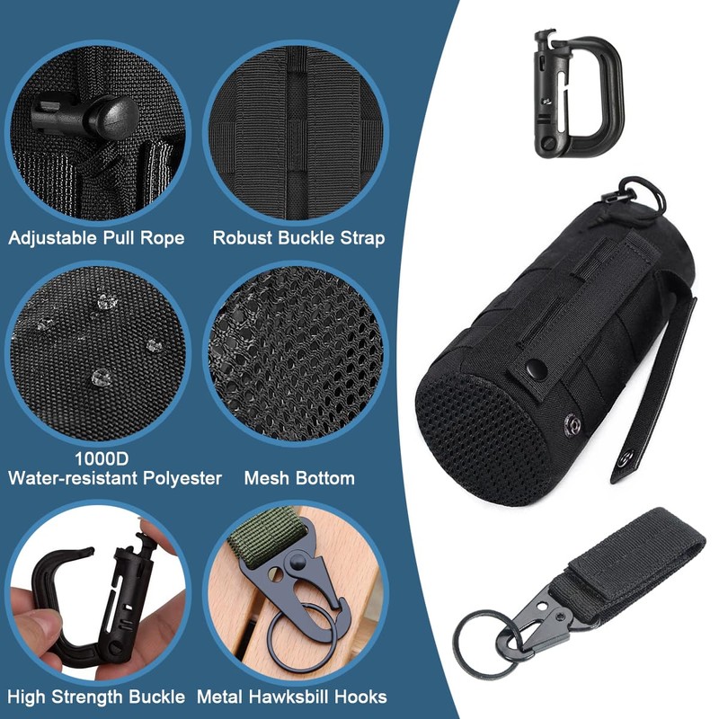 MUCHER 3 Pack Molle Pouches Tactical Waist Bags EDC Utility