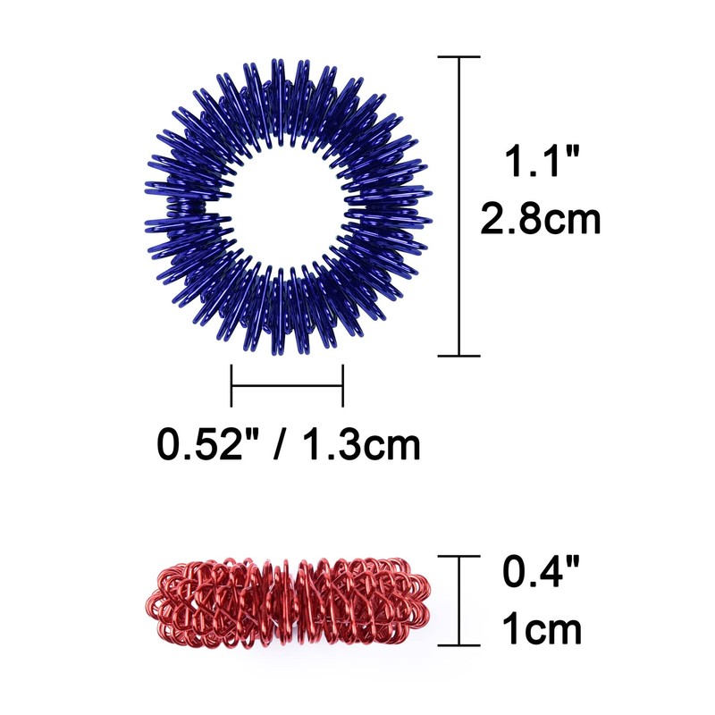 Wisdompro 16 Pcs Spiky Sensory Finger Rings, Flexible Fidget Ring
