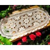 Laivigo Handmade Crochet Lace Oval Lucky Flower Tablecloth Table Runner