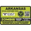 Arkansas AR Zombie Hunting Permit - Hunter Response Team Unit 4" Outbreak Sticker