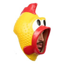 Máscara Rubber Chicken Pollo Chillón Divertido Halloween Color Amarillo