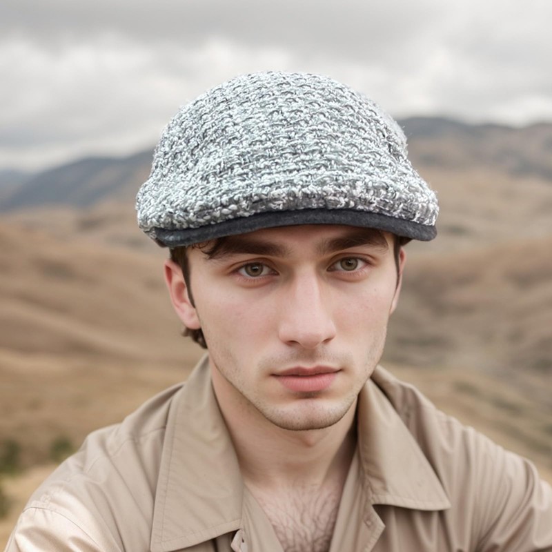 KeepSa Men's Herringbone Newsboy Flat Cap Gatsby Vintage Beret Hat,
