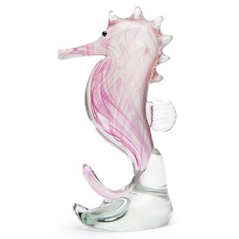 Dynasty Gallery 25390P Glass Seahorse Pink with Glow Swirls 5.6 Inches Tall