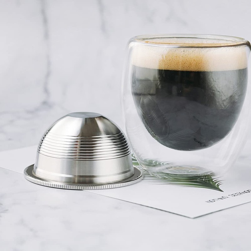RECAFIMIL Coffee Capsule, Reusable Vertuoline Coffee Pods Refillable Vertuo Capsule