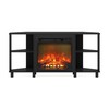 Furinno Jensen Corner Fireplace TV Stand with 4 Open Compartments