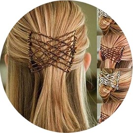 Premium Flexible Magic Double Hair Clip Hair Clip for Women and Girls - Elastic Magic Stretch Hair Clip Claw Hair Clips Clip for Women Hairdressing Supplies (Red)