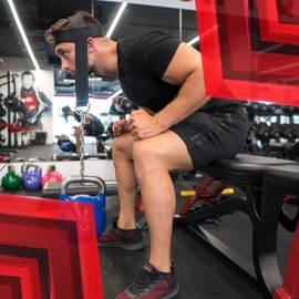 FITPACT Neck Harness Weight Lifting Training, Head Harness Exerciser, 4MM Padded Neck Builder, 72CM Long Adjustable Steel Chain, Gym Boxing Strength Resistance Workout, Strengthener Trainer Equipment