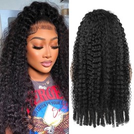 CHEETAHBEAUTY 250% Density Burmese Curly Human Hair Wig with Spiral End 13x6 HD Lace Front Wigs Human Hair Curly Wigs for Black Women Pre Plucked with Baby Hair Natural Black 24Inch