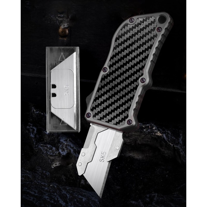 ainhue RU36 Retractable Utility Knife, 3.66 Inch Aluminum Ergonomic Handle