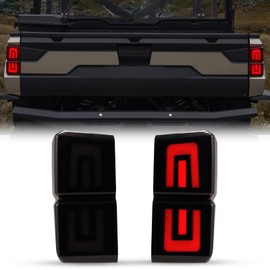 A & UTV PRO LED Tail Lights for Polaris Ranger 1000 XP Crew Accessories 2018-2025 Rear Brake Stop Lights Running Lamp Assembly Replace OEM #2413766 Smoked 2PCS