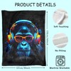 JKMBN Graffiti Game Cool Pop Gorilla Throw Blanket, Funny Monkey