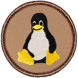 Cartoon Penguin Patrol Patch - 2" Diameter Round Embroidered Patch (Sew-on)