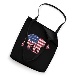 4th of July Polar Bear Ice Cream Drip American USA Flag Tote Bag