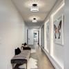 VIOLOEMI Crystal Black Semi Flush Mount Ceiling Light Modern Hallway