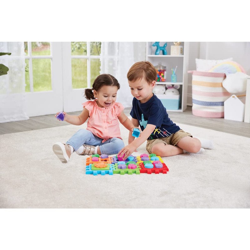 Kidoozie Grow-with-Me Shape Sorter, 2-in-1 Playmat and Cube with 20